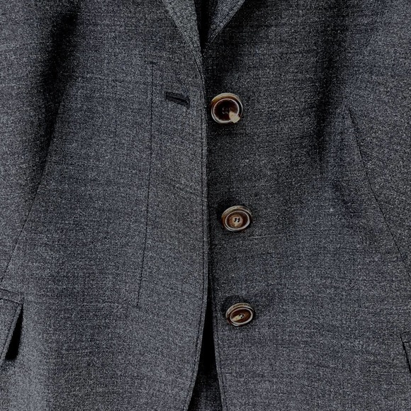 Akris Punto Charcoal Gray Three-Button Wool Blazer Women's Size 10 - Picture 8 of 15